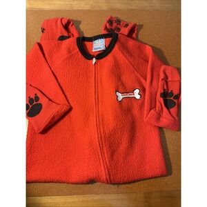 Clifford The Big Red Dog Scholastic Zip Up Red Pajamas With Paw Prints Size 4T